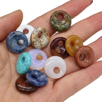 4pcs natural stone beads abacus shape semi precious stone beads for jewelry making bracelet necklace diameter 18mm 5 5mm hole