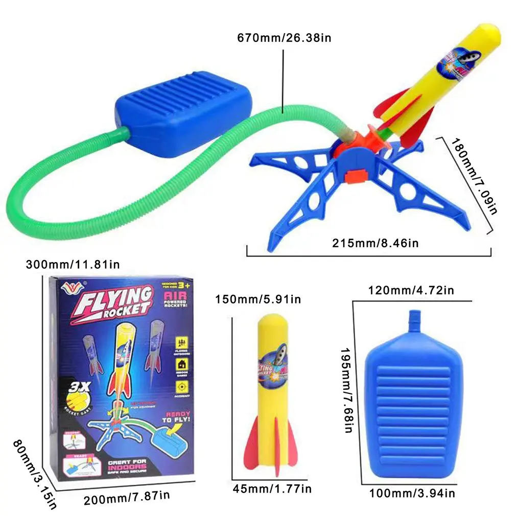 

Kids Air Pressed Stomp Rocket Pedal Games Outdoor Sports Kids League Launchers Step Pump Skittles Children Foot Family Game Toy