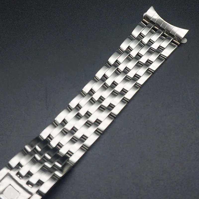 

Watch Accessories Band FOR OMEGA Watch Men DE VILLE Watch Strap Arc Mouth Steel Butterfly Buckle Watch Bracelet 16 19 20MM