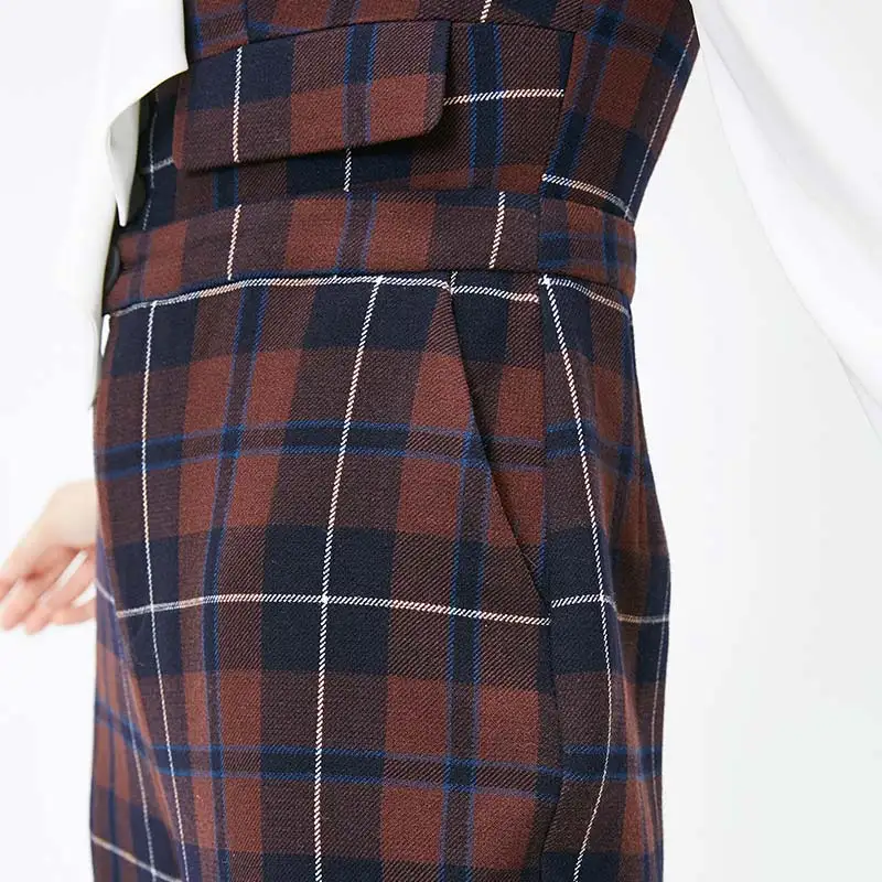 Vero Moda новое поступление OL Стиль Женский клетчатый комбинезон капри на пуговицах | 31849X504