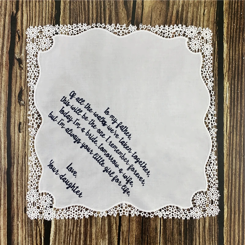 Набор из 12 модных персонализированных свадебных носовых платков 12x12-дюймовые