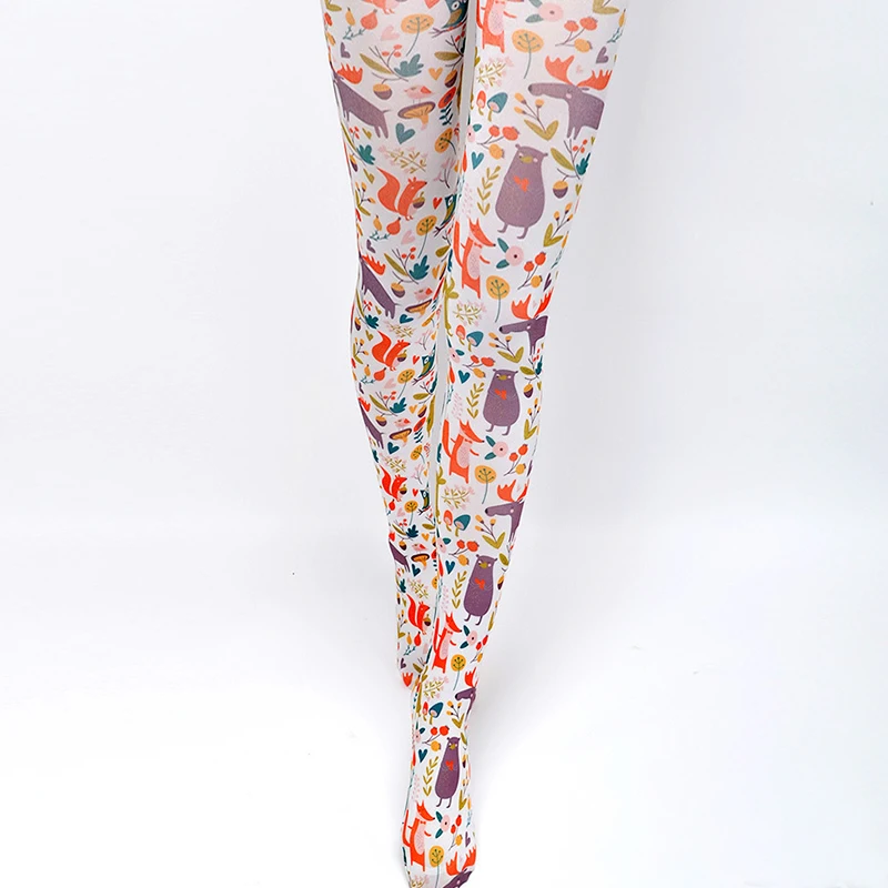 Модные Колготки с рисунком для девочек принтом татуировок в японском школьном