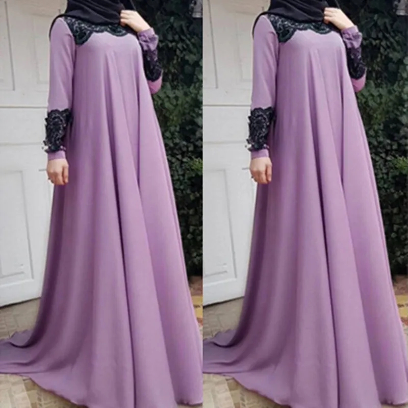 

Elegant Muslim Lace Abaya Long Robe Gowns abaya dubai muslim dress mubarak robe ensembles robe longue femme caftan marocain