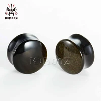 new simple style obsidian stone ear piercing plus tunnels flesh earrings strechers body jewelry expanders best gift pair selling