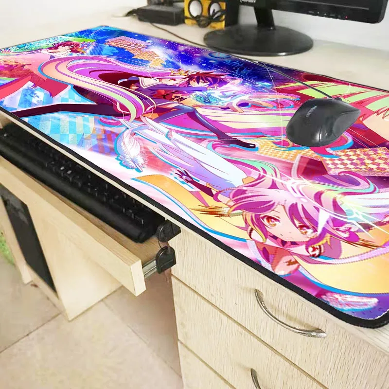 NO Game No Life Anime Large Mouse Pad Mousepad Natural Rubber Gaming Table Mat with Locking Edge for CSGO DOTA 2 | Компьютеры и офис