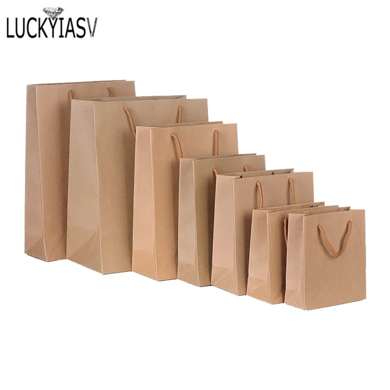 Оптовая продажа плотная сумка из крафт бумаги Подарочная на заказ для покупок