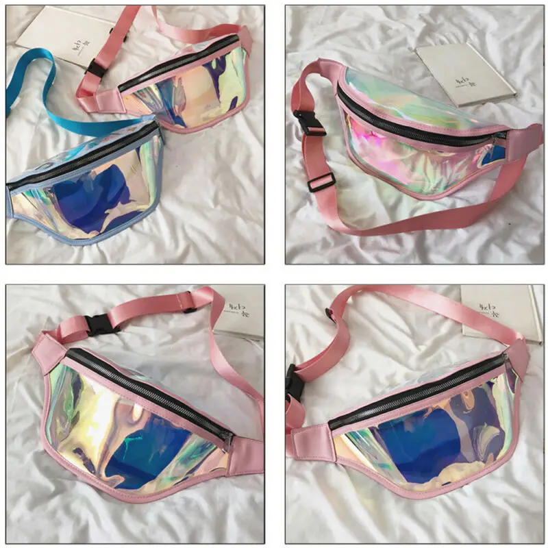 

Women Laser Waist Fanny Pack Belt Bag Travel Hip Bum Bag Small Purse Chest Pouch