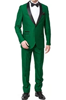 custom made green men suit 2 pieces one buttons blazer formal wedding groom tuxedos suit terno masculino