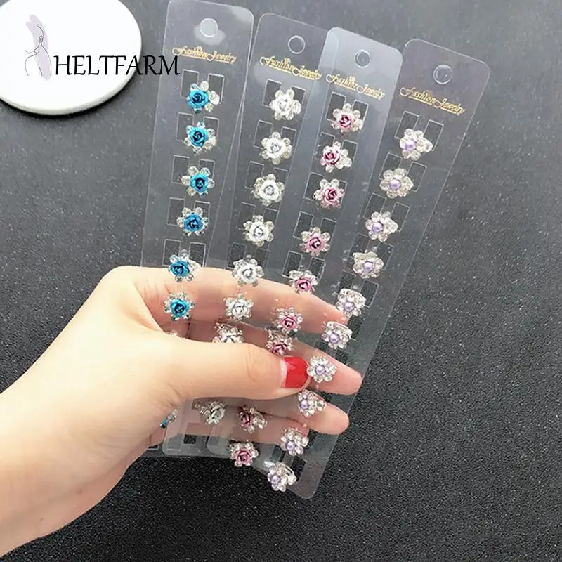 Заколки-крабы для волос с кристаллами 10 шт. |