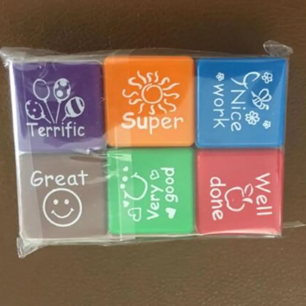 

6 Styles/SET Kawaii Cute Teachers Stampers Inking Praise Reward Stamps Motivation Sticker School Supplies Dropshipping