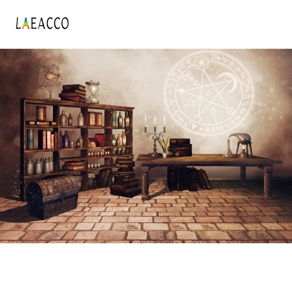 Фоны Laeacco для Хэллоуина Фотофон с изображением старого дома окна дерева книжных