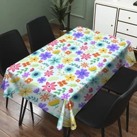 rectangle flowers pattern tablecloth waterproof linen color fashion home decoration tablecloth table desk cover kitchen placemat
