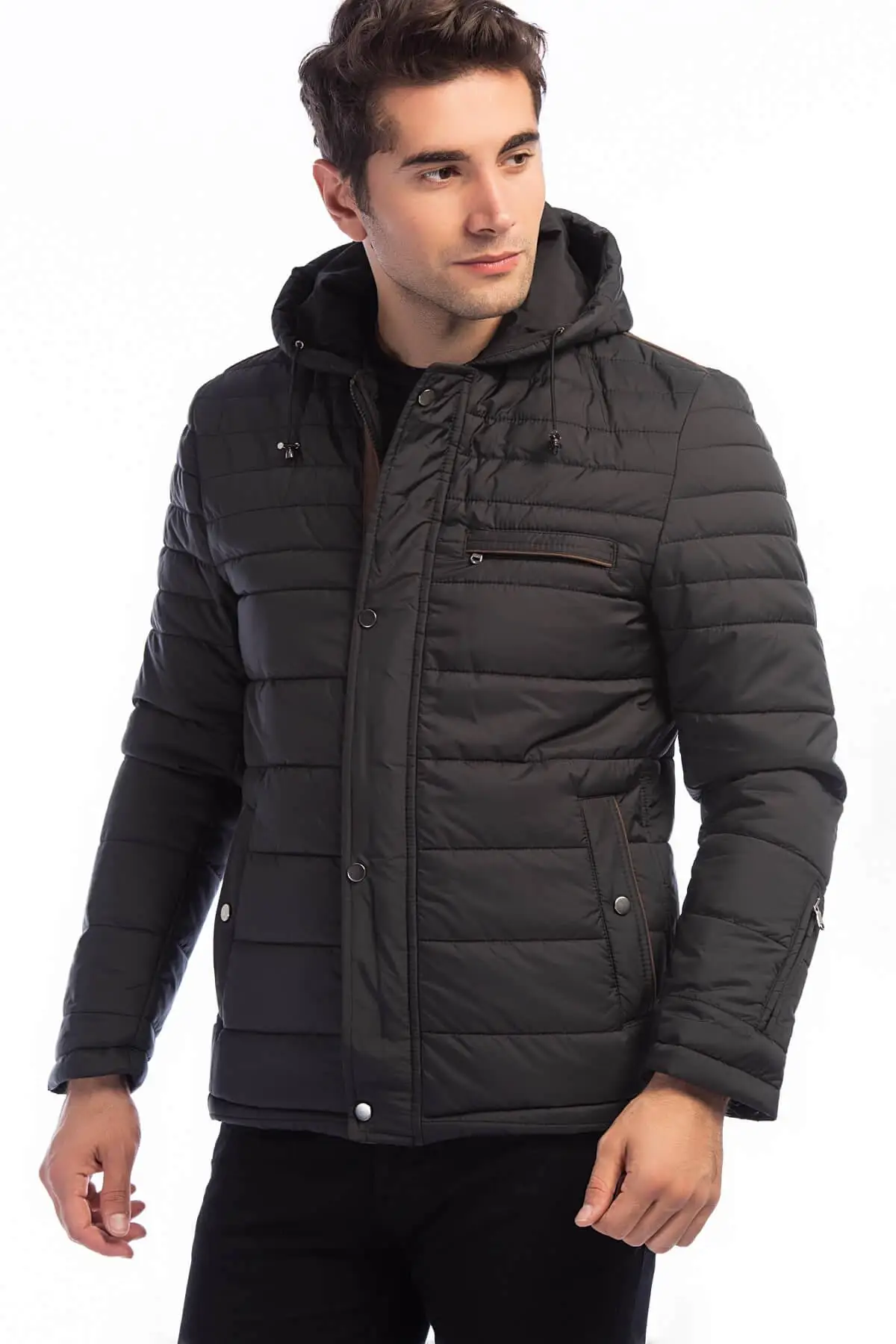 Dewberry Men Black Coat-1040001 M8622.. Мужская одежда