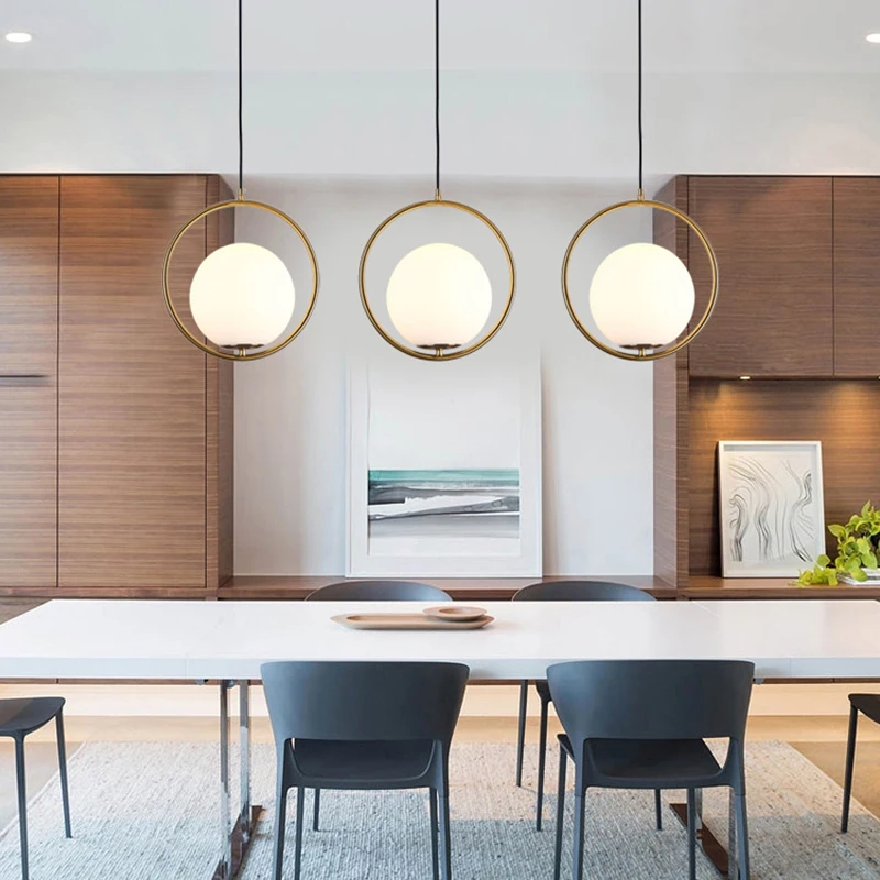 

Светодиодная люстра в скандинавском стиле, минималистичные художественные лампы в форме стеклянных шаров для гостиной, спальни, ресторана,...