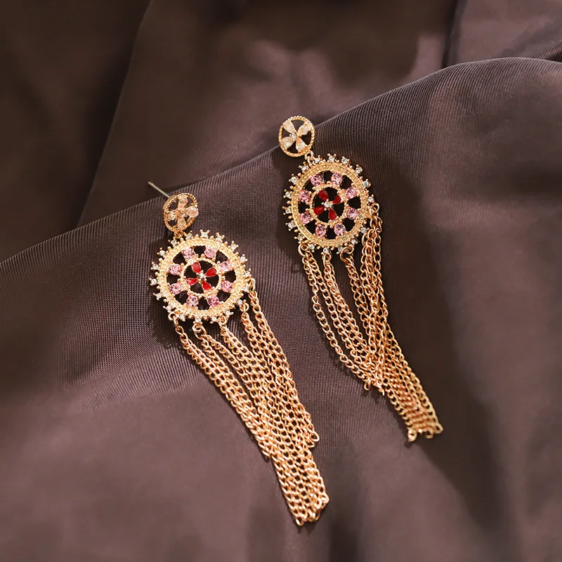 Европейские и американские изысканные винтажные длинные женские серьги с
