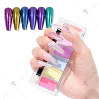 a set6 color nail powder nail solid magic mirror powder soak off gel nail powder pigment make up aurora glitter eyeshadow