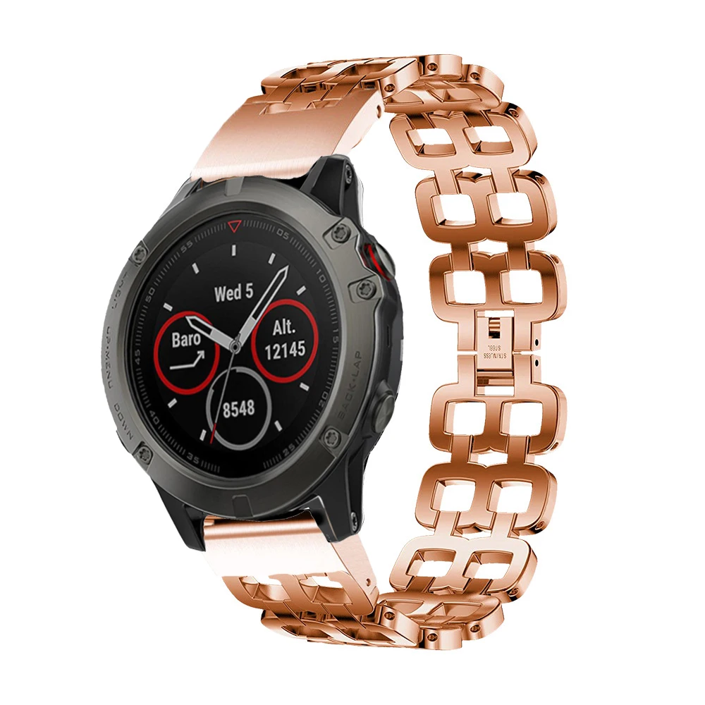 Браслет из нержавеющей стали для смарт часов Garmin Fenix 5 5X Plus 6X 6 6XPro 3 HR Mk1