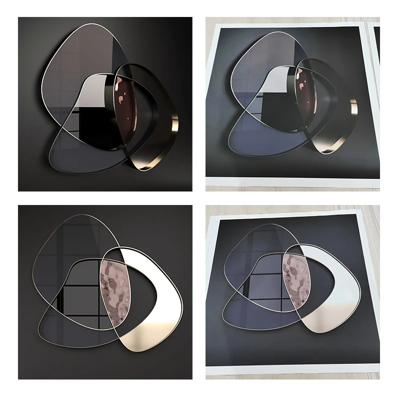 Абстрактная 3D геометрическая металлическая Настенная картина на холсте