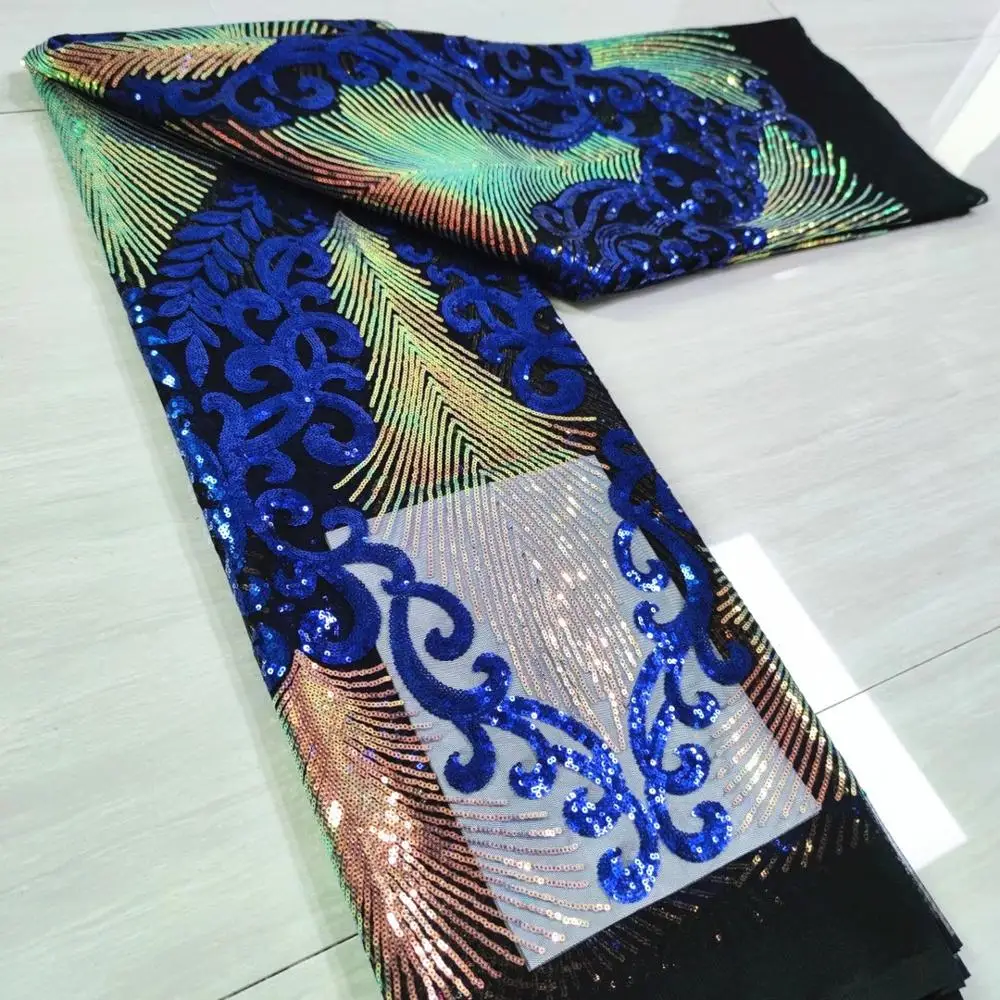 

French sequins Lace Fabric High Quality 2020 Lace African Mesh Tulle Lace for Party Dress burnt orange color hot selling