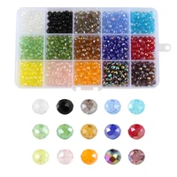 6mm austria crystal wheel beads box for bracelet jewelry making diy accessories flat round faceted glass bead set free shipping