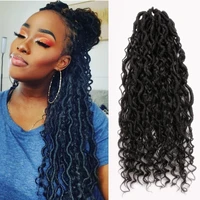 goddess faux locs crochet braiding river locs curly hair pre looped dreadlocks synthetic braids extensions for black women 26in