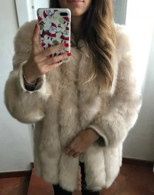 Beige Куртка, пальто, Зимняя женская, повседневная, элегантная, плюс размер, дизайнерская, теплая, модная, пушистый ворсистый, пальто из искусственного меха, высокое качество, новое поступление - Color: Beige