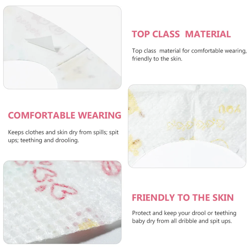 

36Pcs Infant Drool Absorbent Non-woven Baby Bib Disposable Burp Cloth White