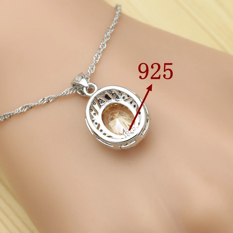 Шампанское яйцо кубического циркония серебро 925 комплекты украшений для женщин