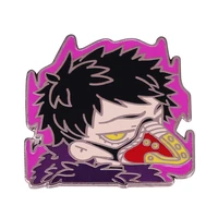 my hero academia enamel pin over haul hard cartoon punk crow mask men lapel pins anime brooch jewelry gift for friends