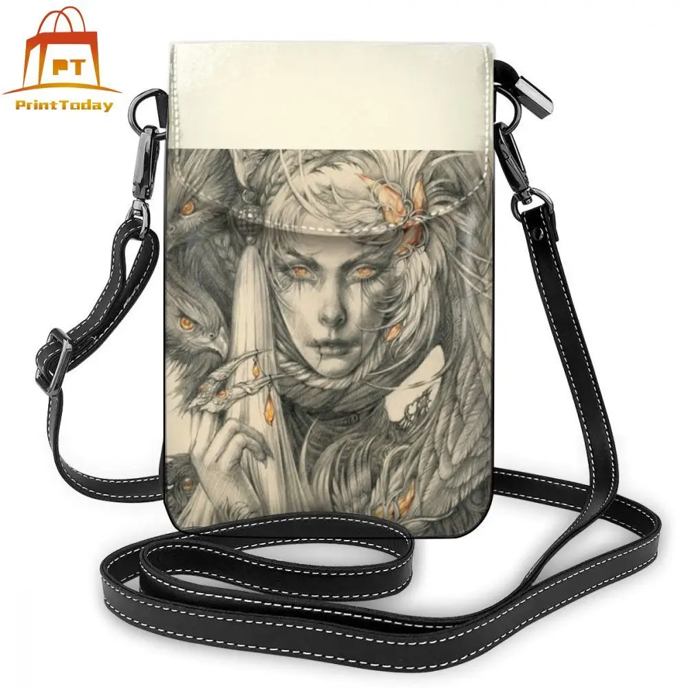 Готическая сумка на плечо с крыльями кожаная принтом трендовые женские сумки