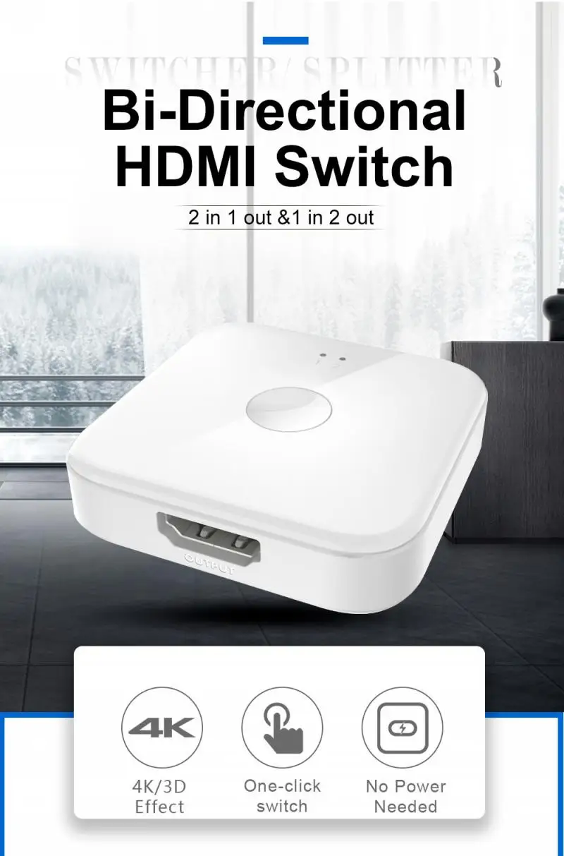 4K Hdmi переключатель двунаправленный HDMI двусторонний 2 в 1 выход HD сплиттер для PS4 TV
