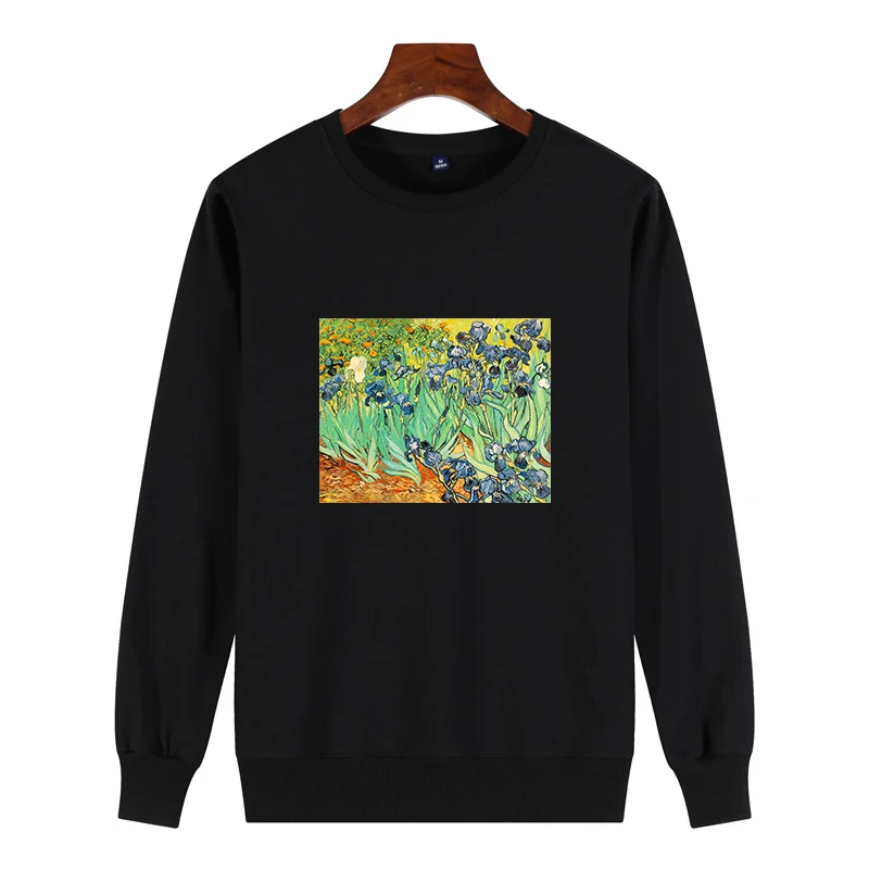 Kpop модные толстовки Van Gogh Art масляная краска Harajuku Michelangelo Ulzzang винтажная Толстовка с длинным рукавом Женская негабаритная Толстовка