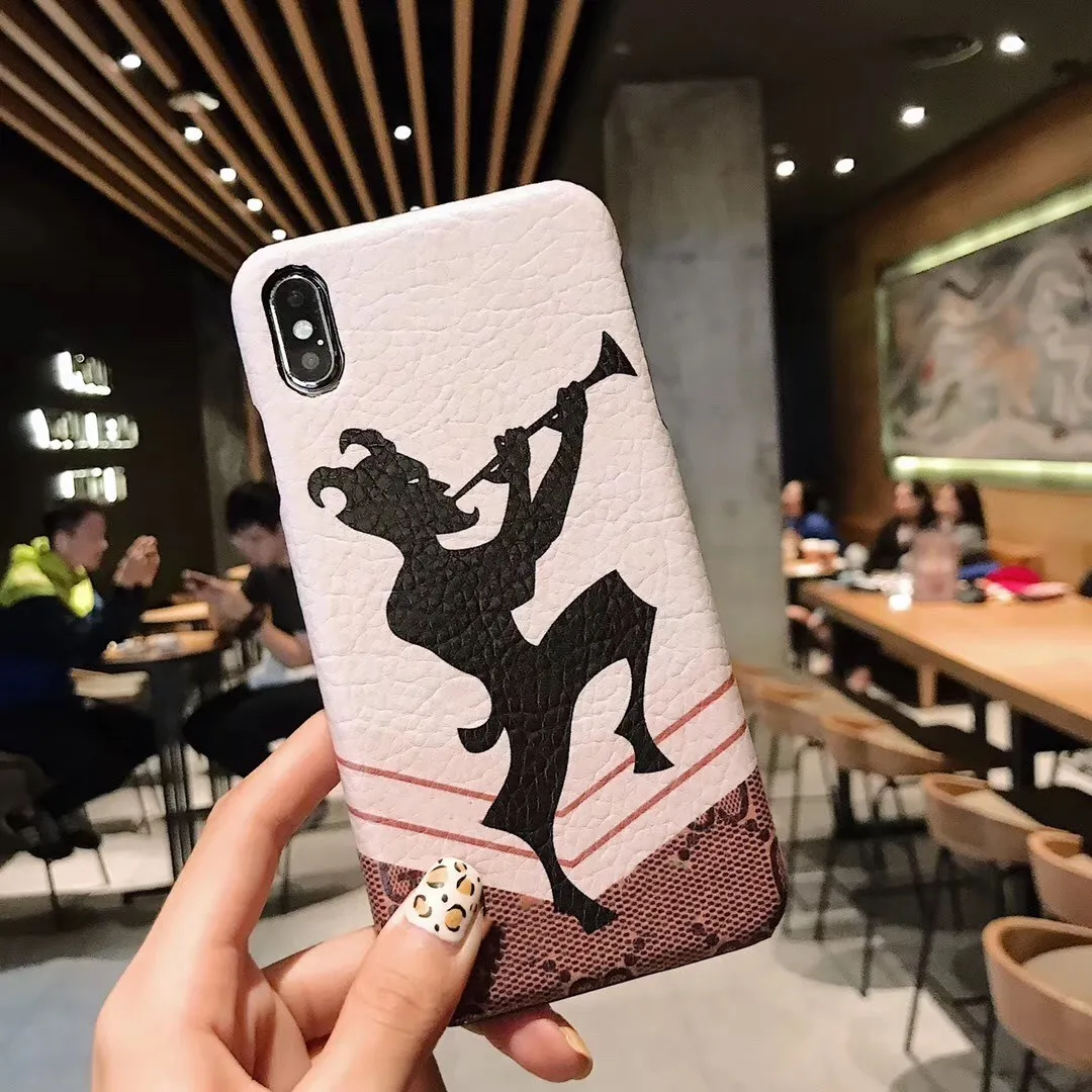 Роскошный жесткий кожаный чехол для мобильного телефона для iphone xsmax xs xr 7plus мультяшный медведь милая собака pc har pu кожаный чехол для телефона 8plus