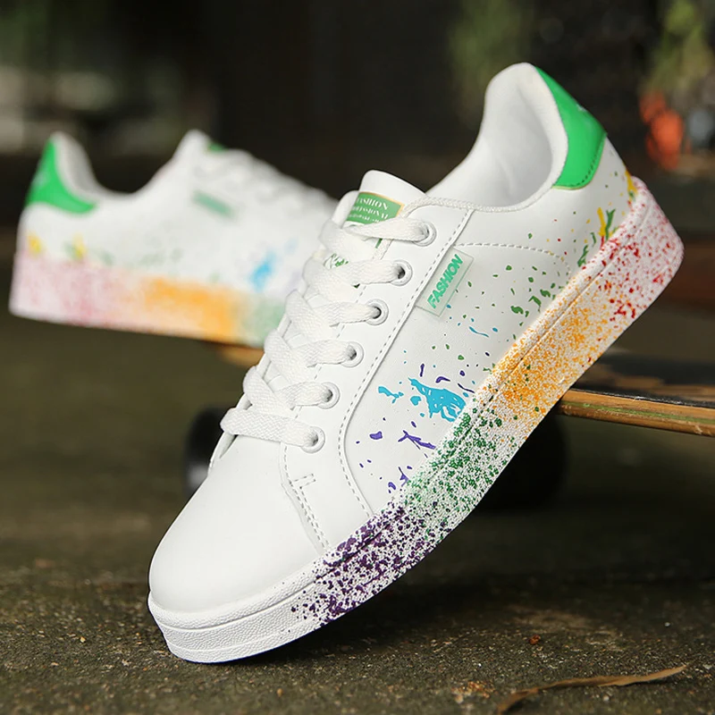 

Mens White Casual Shoes Non-slip Sneakers Men Women Outdoor Casual Sports Shoes Fashion Vulcanized Flat Shoes Large Size 35-46