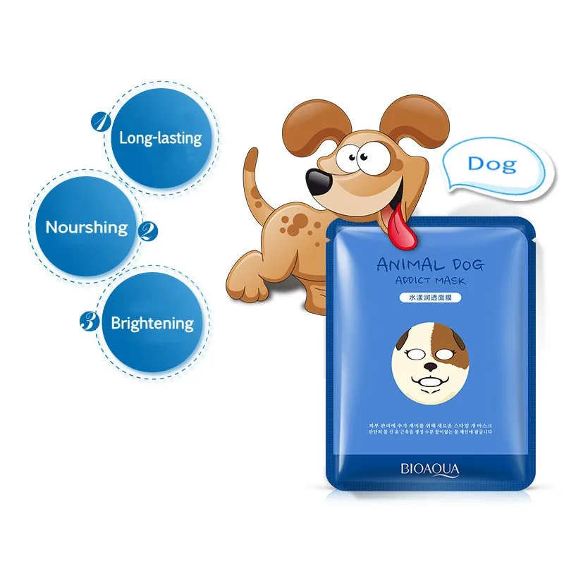 BIOAQUA 12pcs Skin Care Sheep/Panda/Dog/Tiger Facial Mask Moisturizing Cute Animal Face Masks |