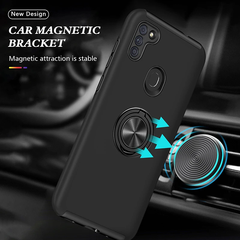 

For Samsung Galaxy A01 A11 A51 A71 A21S Case Magnet Ring Shockproof Armor Phone Case for Galaxy M11 M51 Back Cover