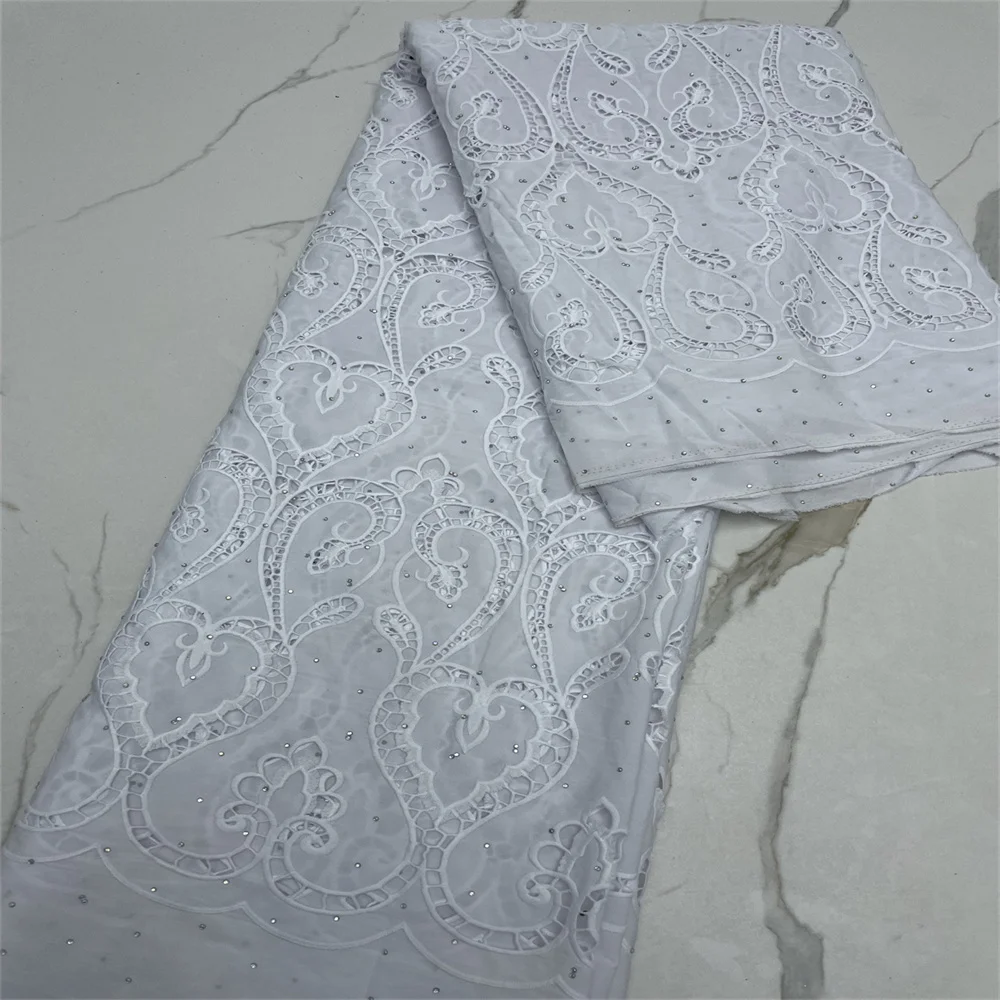 

Белая африканская кружевная ткань NIAI 2020 высококачественные кружевные люверсы водорастворимые нигерийские кружева из гипюра для свадьбы