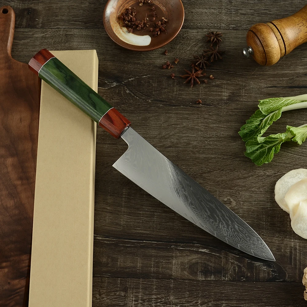 Нож шеф-повара из дамасской стали VG10 67 слоев японские кухонные ножи острый