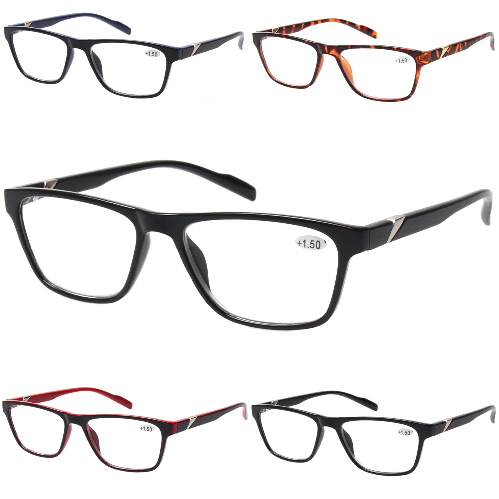 

5-Pack Reading Glasses Blue Light Blocking Spring Hinge Readers for Women Men Anti Glare Filter Lightweight Eyeglasses