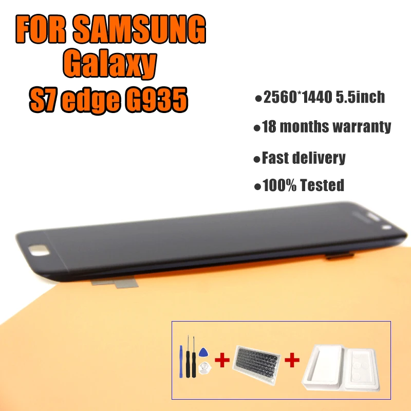 Для samsung GALAXY S7 EDGE lcd S7 Edge G935 ЖК-дисплей кодирующий преобразователь сенсорного экрана в сборе Замена для samsung S7 Edge