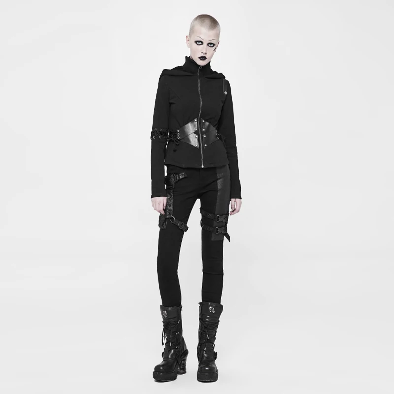 Женский короткий кардиган из искусственной кожи облегающий трикотажный в рубчик