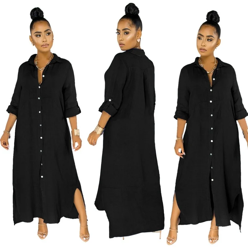 

2021 solid color blouses and skirts women clothing black dress women clothes clothing women sexy dress money robe women boho