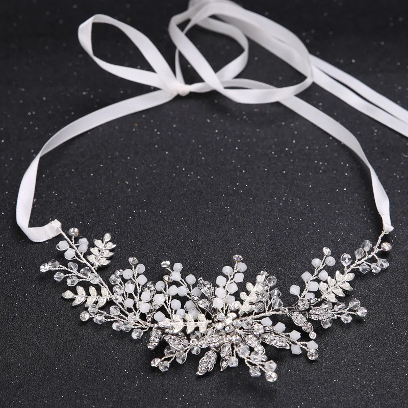 

Bride headdress leaf shape pearl hair comb wedding bridal accessories