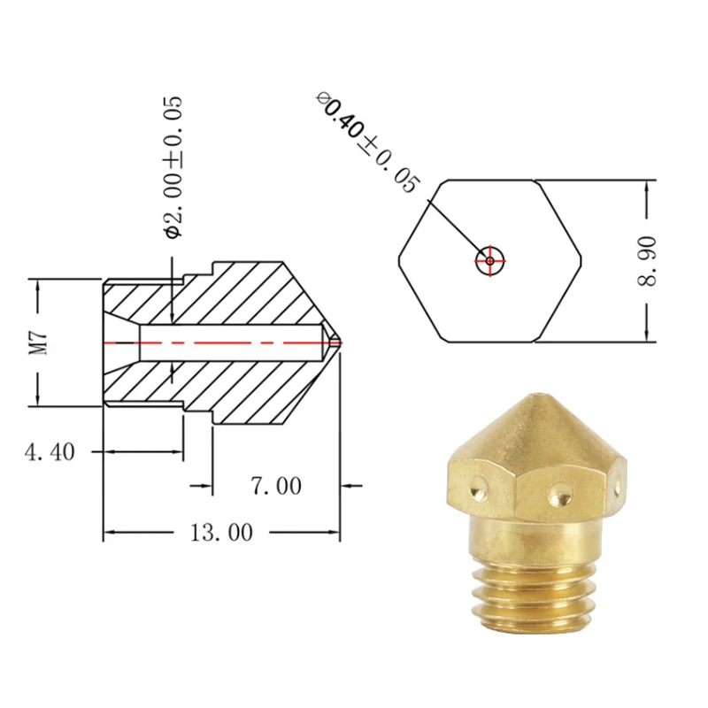 4 шт. высокоточные Hotend латунные насадки для Ender 3 CR10 Mk8 сопло 3D принтер GK99 |