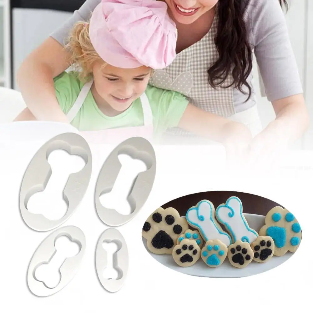 

4 Pieces Dog Bone Cookie Cutter Biscuit Fondant Pastry Cake Baking Mold Mold Biscuit C9G9