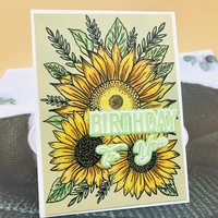 alinacutle clear stamps large sunflower bloom floral diy scrapbooking card album paper craft rubber transparent silicon stamps