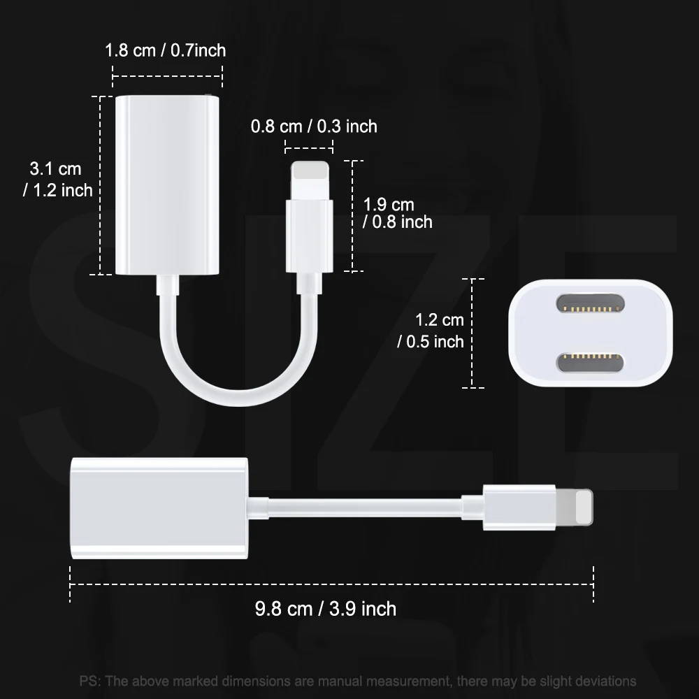 Двойной адаптер Lightning OTG для iPhone 11 Pro Xs Max XR iPad iOS зарядное устройство наушники 2 в 1
