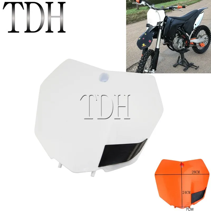 Белый оранжевый MX Enduro внедорожный передний номерной знак для SX F XC W EXC 85 125 150 350 450 500