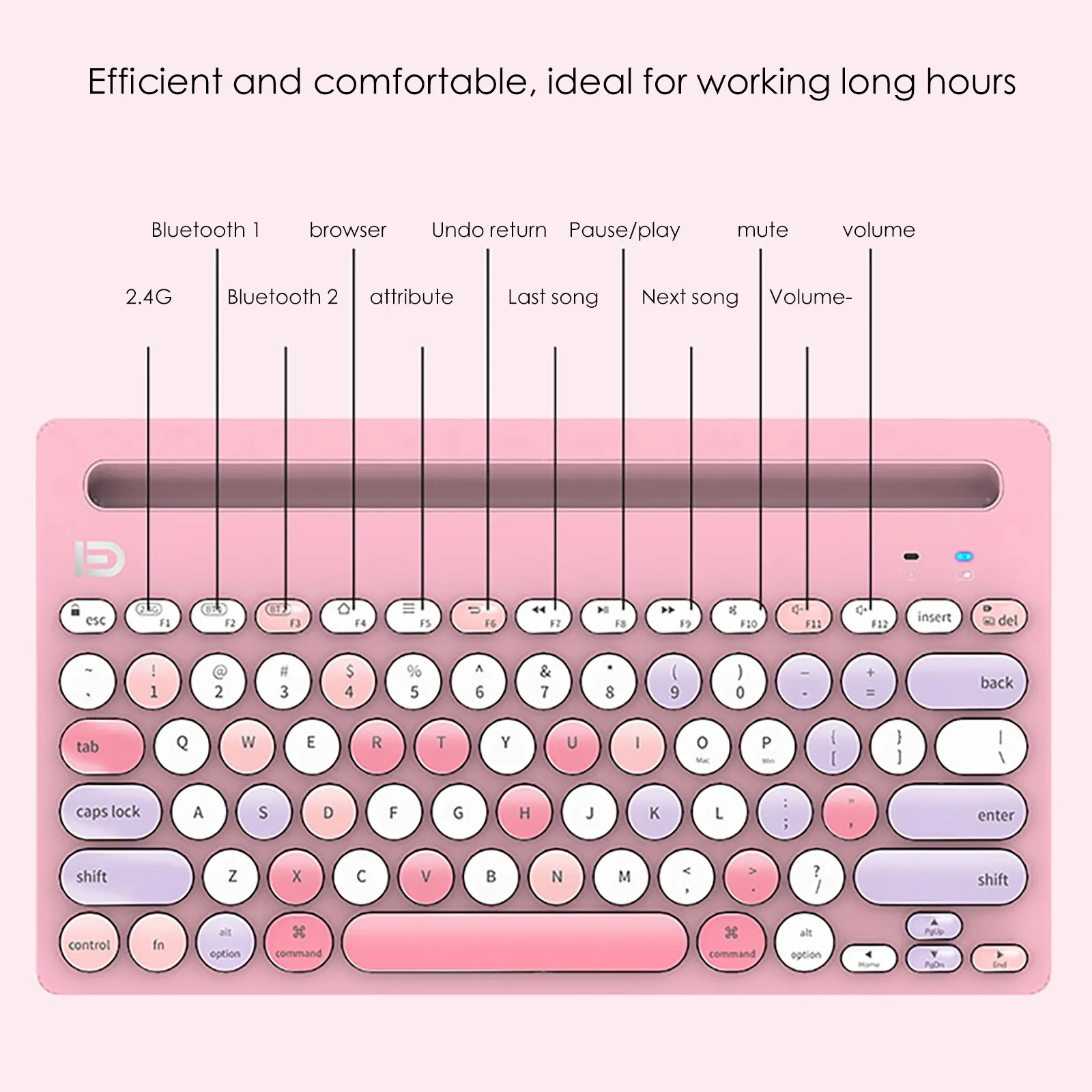 Смешанные Цвет клавиатуры панк Беспроводной Bluetooth планшет ноутбук универсальный