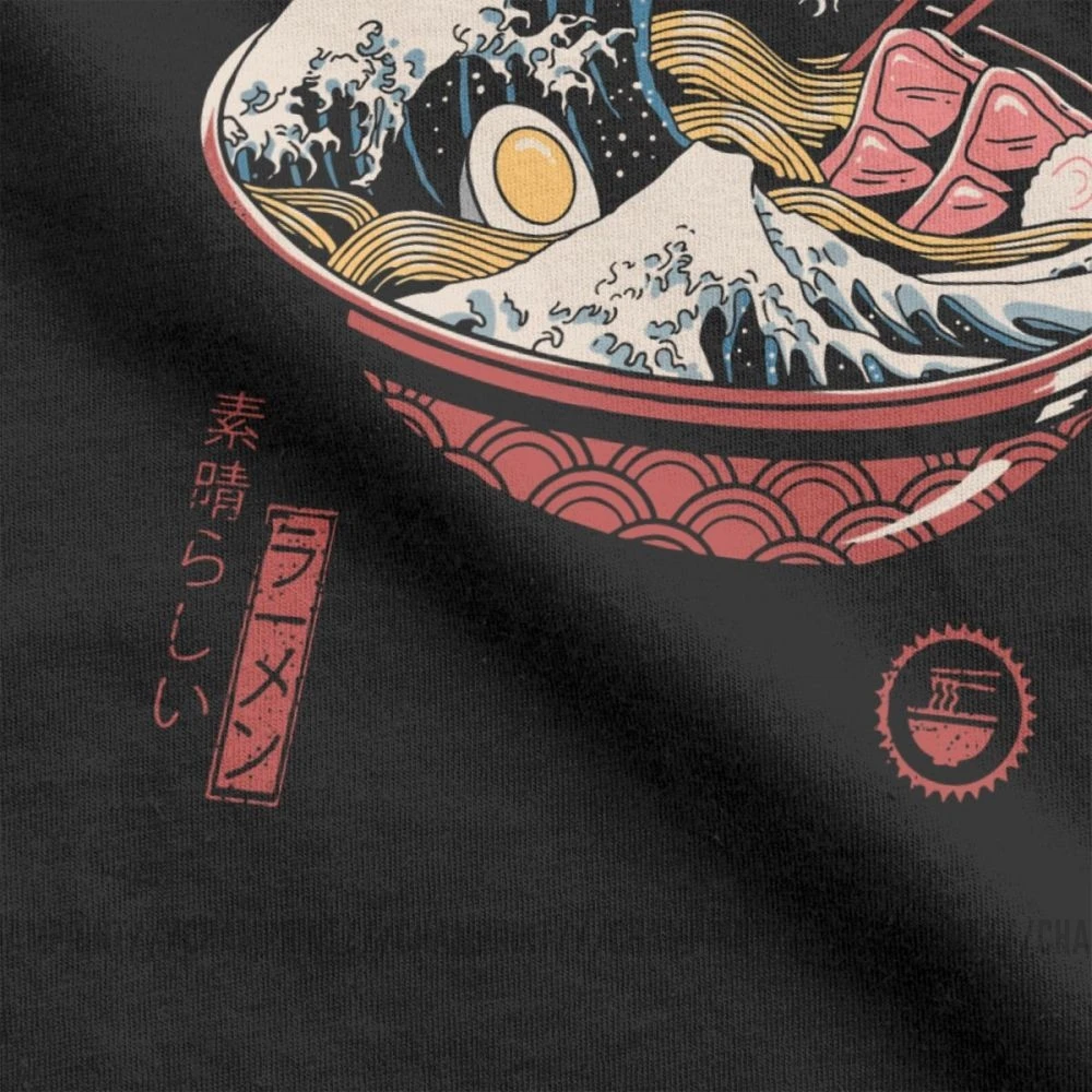 Мужская футболка Great Ramen Wave японская хлопковая Футболка с круглым вырезом и